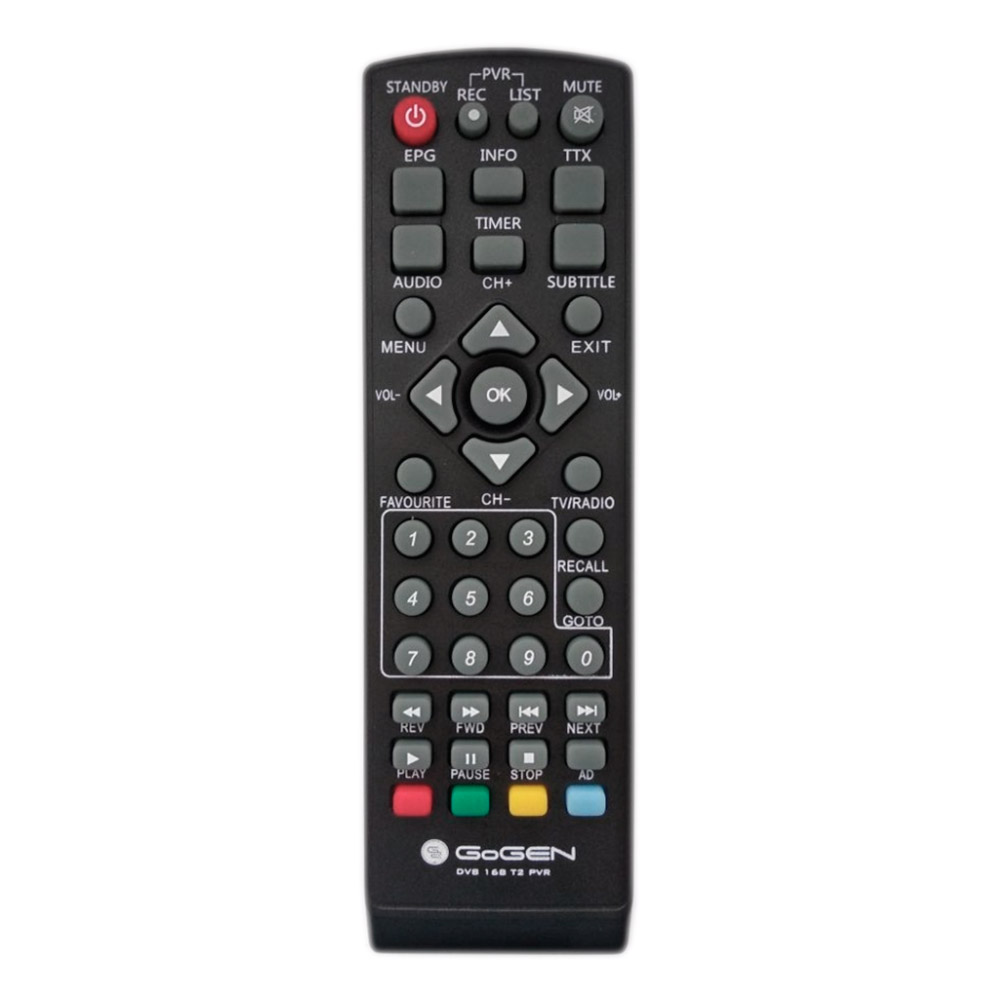 Пульт для Gogen DVB168-T2 PVR (фото пульта) Пульт для Gogen DVB168-T2 PVR (фото пульта)