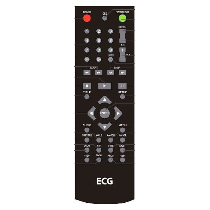 Пульт для ECG DVD2610USB, DVD3230, DVD4516USB Пульт для ECG DVD2610USB, DVD3230, DVD4516USB