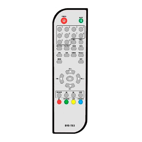 Пульт для Doonio DST01B и DVB-T03 (фото пульта) Пульт для Doonio DST01B и DVB-T03 (фото пульта)