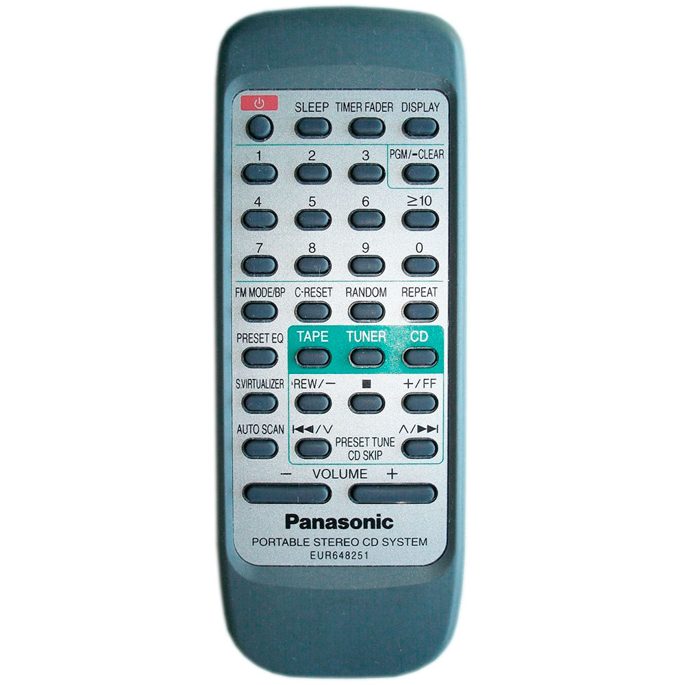 Пульт для Panasonic EUR648251 (фото пульта) Пульт для Panasonic EUR648251 (фото пульта)