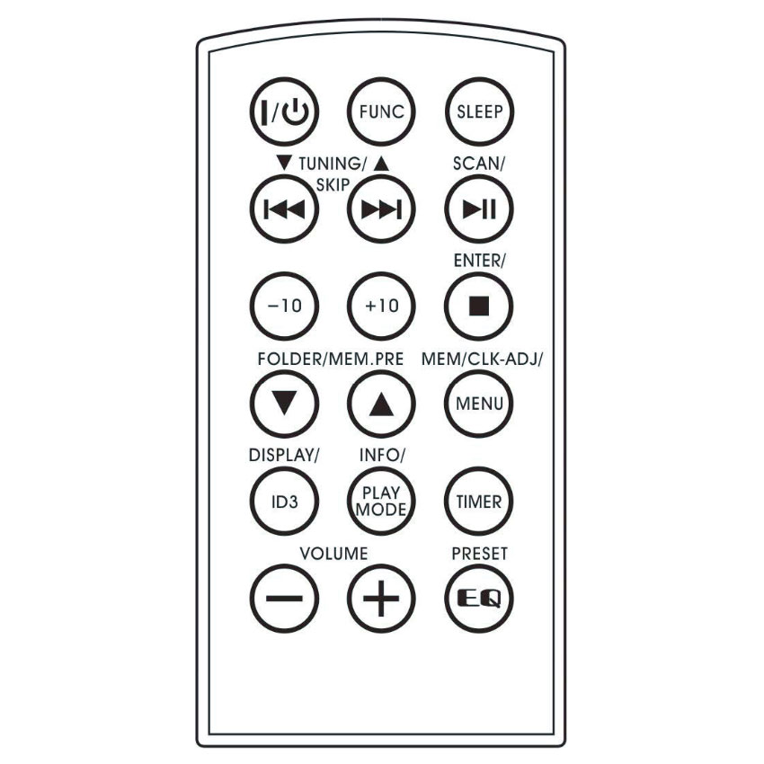 Пульт для Auna KR-400 CD Kitchen Radio (10031880, 10031894) Пульт для Auna KR-400 CD Kitchen Radio (10031880, 10031894)