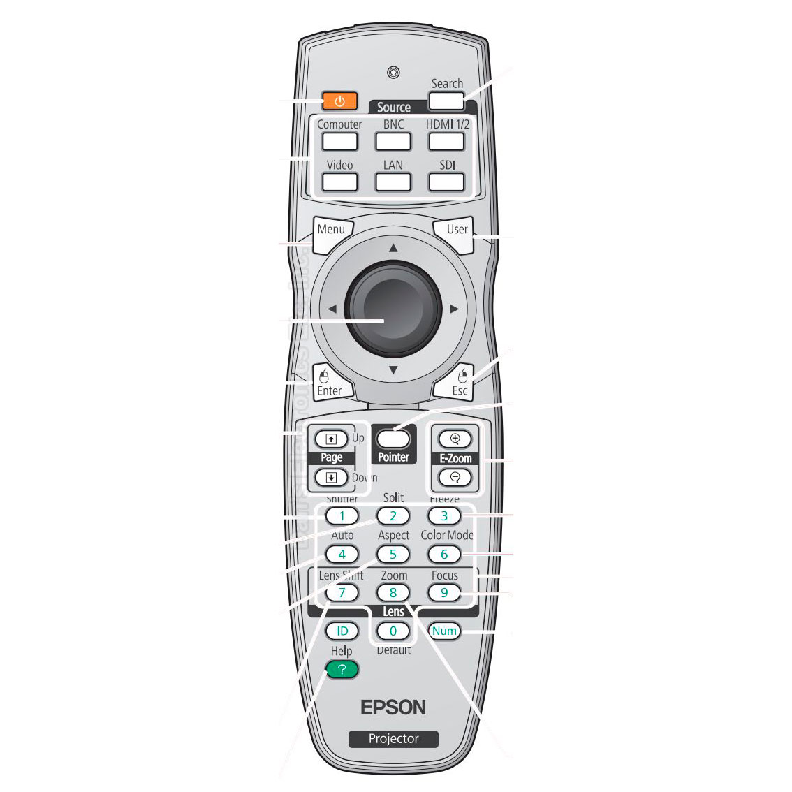 Пульт для проектора Epson 6004616 (аналог) Пульт для проектора Epson 6004616 (аналог)