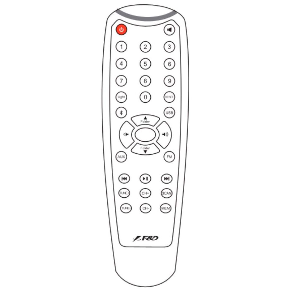 Пульт для Fenda Audio F&D FD-SPK016 (аналог) Пульт для Fenda Audio F&D FD-SPK016 (аналог)